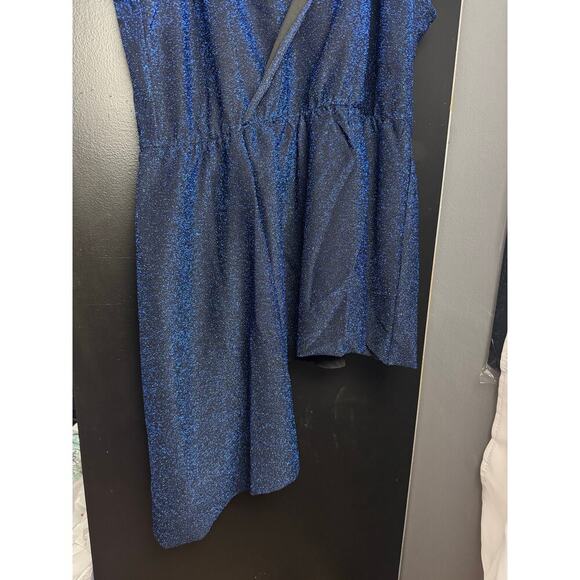 City Chic Electric Blue Asymmetrical Blouse High Stretch - Large/20 (Plus) NWT - Picture 3 of 14